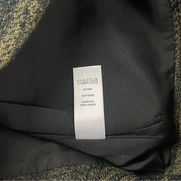 LOFT Black & Olive Green Curvy Tweed Mini Skirt Women’s Size 2 - Picture 8 of 9